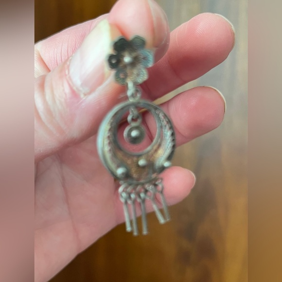 Vintage Taxco Silver Screw Back earrings - Picture 2 of 7